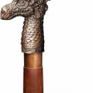 Nautical Dragon Victorian Head Handle Antique Vintage Wooden Walking Cane Stick