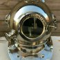 Vintage Chrome Shine Diving Helmet U.S Navy Mark V Deep Sea Divers Boston 18"
