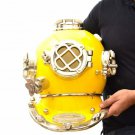 Vintage Diving Divers Helmet~Deep Sea Scuba Navy Marine Morse Yellow Helmet 18"