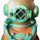 Rare Antique Diving Helmet U.S Navy Mark V Deep Sea Divers Helmet W/Wooden Base