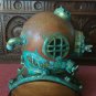 Rare Antique Diving Helmet U.S Navy Mark V Deep Sea Divers Helmet W/Wooden Base