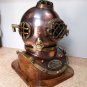 Vintage Diving Helmet ~U.S Navy Mark V Scurf Mark Divers Helmet With Wooden Base