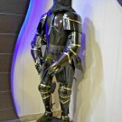 Medieval Knight Suit Of Armor ~Black Combat Full Body Armour Costume Reenactment Medieval Knight Suit Of Armor ~Black Combat Full Body Armour Costume Reenactment