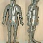 Medieval Full face Armour suit, Halloween Larp Wearable Combat Steel Armor Suit
