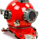 Diving Helmet US Navy~ Mark V ~Deep Sea ~ Marine Divers Red Scuba SEA Divers