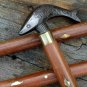 Victorian Brass Fish Head Nautical Handle Vintage Wooden Walking Stick Cane 36"