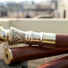 Victorian Spiral Design Head Handle Wooden Walking Stick Brass Nautical Cane
