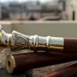 Victorian Spiral Design Head Handle Wooden Walking Stick Brass Nautical Cane