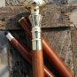 Victorian Spiral Design Head Handle Wooden Walking Stick Brass Nautical Cane