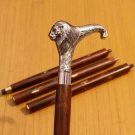 Victorian Brass Lion Design Handle Antique Wooden Walking Stick Nautical Canes