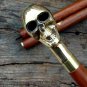 Victorian Skull Design Head Handle complete Wooden Walking Stick Nautical Cane