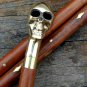 Victorian Skull Design Head Handle complete Wooden Walking Stick Nautical Cane