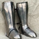 Medieval Knight Crusader Steel 18 Gauge Armour Suit Larp Legs Guard Wth Sbatones Medieval Knight Crusader Steel 18 Gauge Armour Suit Larp Legs Guard Wth Sbatones
