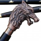 Antique Wolf Head Handle Wooden Long Walking Comfort complete Stick Gift Item Antique Wolf Head Handle Wooden Long Walking Comfort complete Stick Gift Item