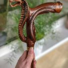 Victorian Brass Snake Cobra Head Handle Antique Full Walking Stick Nautical Cane