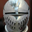 Medieval Bascinet Helmet with plume ~jousting~Larp~knight~armor~Hand-Forged