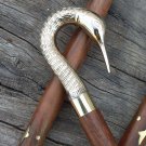 Victorian Brass Swan Head Nautical Handle Vintage Wooden Walking Stick Cane 36" Victorian Brass Swan Head Nautical Handle Vintage Wooden Walking Stick Cane 36"