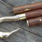 Victorian Brass Swan Head Nautical Handle Vintage Wooden Walking Stick Cane 36"