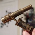 Victorian Brass Telescope Compass Head Handle Vintage Wooden Walking Stick Cane