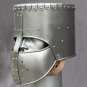 Medieval Cylindrical Costume Helmet knight Crusader Armour Larp Face plate helm