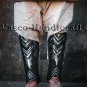 Medieval Steel Elf Blackened Leg Greaves - LARP Elven Legs Protection- Fantasy