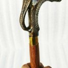 Antique Victorian Cobra Snake Handle Stylish Wood Walking Stick Nautical Cane