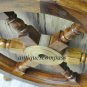 Nautical Wooden Ship Steering Wheel ~Pirate Decor ~Wood Brass ~Fishing Wall Boat