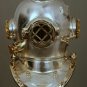 Vintage Chrome Finish diving divers helmet ~Deep Sea Scuba ~Mark V~Diving Helmet