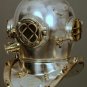 Vintage Chrome Finish diving divers helmet ~Deep Sea Scuba ~Mark V~Diving Helmet