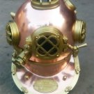 Vintage Copper Shine Diving Helmet U.S Navy Mark V Deep Sea Divers Boston 18"
