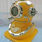 La Spezia Diving Helmet U.S Navy Mark V Deep Sea Divers Helmet W/Wooden Base