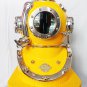 La Spezia Yellow Diving Helmet U.S Navy Deep Sea Divers Helmet W/Wooden Base