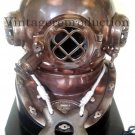 Diving Helmet Brown Antique Deep Sea Scuba Mark V divers Helmet with Wood Base Diving Helmet Brown Antique Deep Sea Scuba Mark V divers Helmet with Wood Base