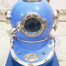 Vintage diving divers helmet ~ Deep Sea Scuba Mark V Navy Blue Diving Helmet