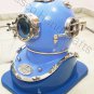 Vintage diving divers helmet ~ Deep Sea Scuba Mark V Navy Blue Diving Helmet