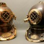U.S Navy Mark V Solid Steel Heavy Diving Divers Helmet 18" Antique couple Helmet