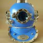 Antique Blue Diving Divers Helmet Deep Sea Scuba vintage Mark V Helmet Replica