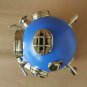 Antique Blue Diving Divers Helmet Deep Sea Scuba vintage Mark V Helmet Replica