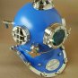 Antique Blue Diving Divers Helmet Deep Sea Scuba vintage Mark V Helmet Replica
