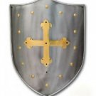 Medieval Templar Armour Shield~Crusader~cosplay~Hand Forged~Battle Shield 30"