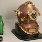 Vintage Diving Helmet U.S Navy Mark V Deep Sea Divers Copper Helmet With W/Base