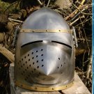 Hand Forged ~ Medieval Crusader Pig Face Helmet ~Battle ready Larp/SCA Helm
