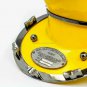 Vintage diving divers Yellow helmet, Nautical Mark V Scuba Helmet with Wood Base