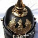 WW I&II Leather German Helmet Brass Screw Spike Black Pickelhaube Armor Helmet WW I&II Leather German Helmet Brass Screw Spike Black Pickelhaube Armor Helmet
