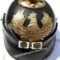WW I&II Leather German Helmet Brass Screw Spike Black Pickelhaube Armor Helmet