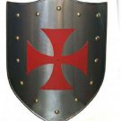 Medieval Red Templar Shield ~ Crusader ~ Hand Forged ~ Armour Battle Shield 30"