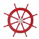 36" Wooden Decor Ship Wheel ~ Captain Boat Gaston Turcotte Carved Steering Wheel