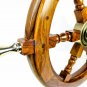 24'' Handcrafted Distress Gaston Turcotte Ship Wheel Wooden Captain Boat Carved