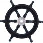 24'' Nautical Wooden Ship Wheel Captain Boat Carved Steering Wheel Decorative