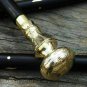Nautical Style Brass Silver Designer Head Handle Vintage Wooden Walking Stick